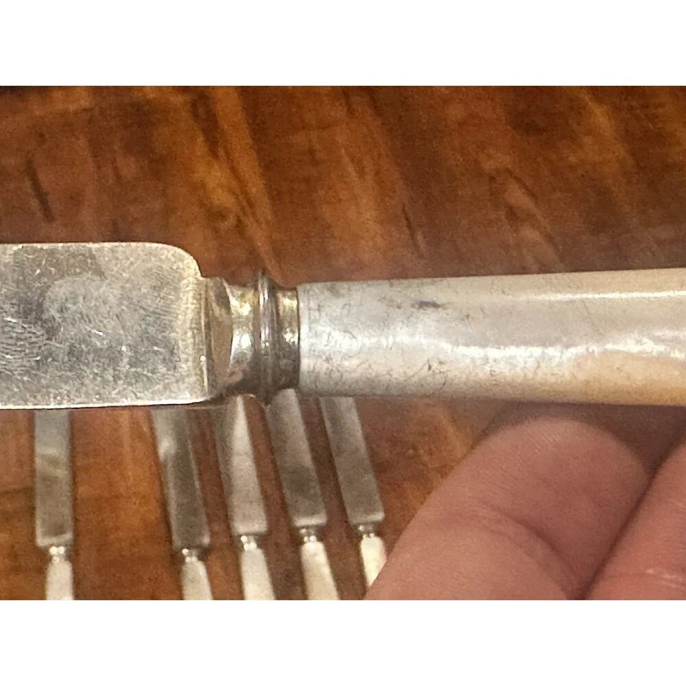 Set of (10) VTG Joseph Rodgers & Sons Cutlers Mother of Pearl Handle 8” Knives